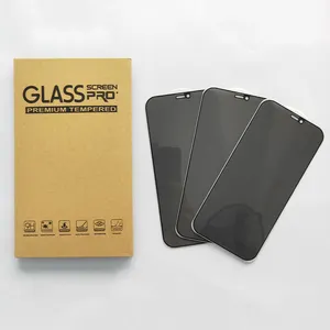 Acessórios do telefone Protetor de tela anti-espião anti-Peep Película de proteção de vidro temperado para iPhone 15 14 13 12 Pro Filtro de privacidade