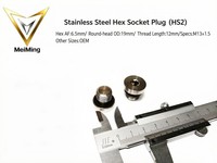 Bouchons hexagonaux SUS304 M13 pour extrémité de tuyau, raccords de plomberie pour climatiseur central, blocage de pipeline CVC, OEM MeiMing PHS2