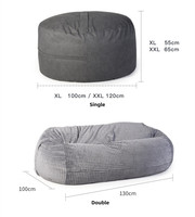 Sillón Puff Gigante para Sala de Estar, Sofá Cama, Puff Gigante con Espuma Viscoelástica