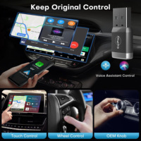 Adaptador Inalámbrico PIX-LINK 2 en 1 para CarPlay y Android Auto, Caja Inteligente con IA para Sistemas Inteligentes de Automóviles, para CarPlay con Cable