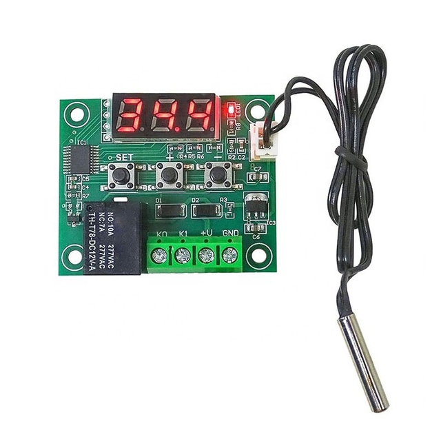 W1209 DC 12V LED Digital Thermostat Temperature Control Thermometer Thermo Controller Switch Module with NTC Temp Sensor Probe