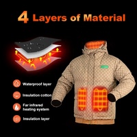 Veste chauffante isotherme unisexe, légère, imperméable, rechargeable, avec batterie électrique, coupe-vent