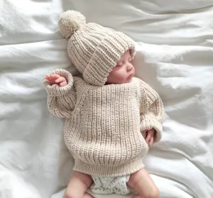बच्चा नवजात स्वेटर बुनाई पैटर्न के साथ सेट बुनना पैटर्न बच्चे जम्पर बुनना बच्चे स्वेटर टोपी
