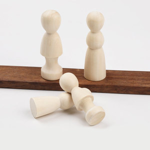 Wooden Figurines 60mm 70mm Boy Girl Natural Finish Diy Jewelry <b>Accessories</b> Eco Friendly <b>Doll</b> Shape Yiwu Origin - Product Image 1