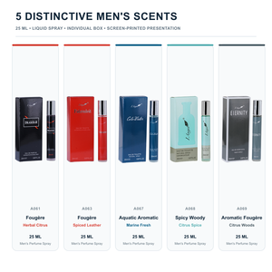 <span class=keywords><strong>Profumo</strong></span> Spray da <span class=keywords><strong>Uomo</strong></span> 25ml all'Ingrosso - 5 Opzioni di Fragranze Fougère Acquatiche, Speziate e Legnose - Collezione di Profumi Portatili da Viaggio in Confezione - Product Image 3