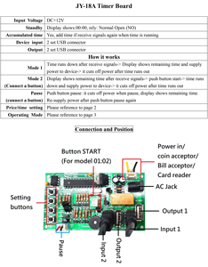 JY-18A USB time control Timer Board Power Supply for coin acceptor and <b>Arcade</b> <b>Game</b> Vending <b>Machine</b> - Product Image 4