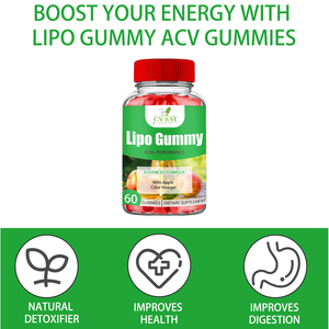 Lipo Gummy Apple Cider Vinegar Supplement with B <strong>Vitamins</strong> Antioxidant Blend for Weight Management Support Energy <strong>Digestion</strong> - Product Image 4