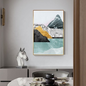 Peinture sur toile abstraite moderne <span class=keywords><strong>montagne</strong></span> <span class=keywords><strong>forêt</strong></span> coucher de soleil paysage nordique affiche imprimée mur Art <span class=keywords><strong>image</strong></span> décoration de couloir de la maison - Product Image 2