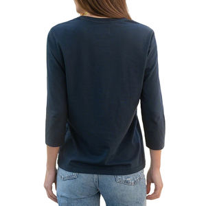 <span class=keywords><strong>Camisetas</strong></span> de Jersey 100% Algodón para <span class=keywords><strong>Mujer</strong></span>, <span class=keywords><strong>Manga</strong></span> 3/4, Cuello Redondo, Fabricante Mayorista, <span class=keywords><strong>Camisetas</strong></span> Básicas Casuales de Alta Calidad Personalizadas para <span class=keywords><strong>Mujer</strong></span> - Product Image 4