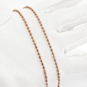 18K Solid Gold Diamond Cut Twin <b>Mirror</b> Ball <b>Chain</b> Necklace for Women Delicate Fine Jewelry Daily Wear Layered Party - Product Image 2