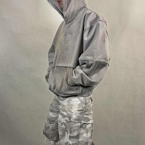 Sudadera con Capucha Personalizada OEM, Bordada, con Impresión a Doble Cara, Transpirable, con Efecto Desgastado por el Sol, Estilo Urbano, Vintage, Lavado Ácido - Product Image 4