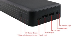 Électronique portable P70 sortie cc 5v 9v 12v 16v 19v 20v 24v QC3.0 charge rapide meilleure vente banque d'alimentation 20000mah pour ordinateur portable - Product Image 2