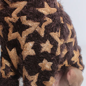 Ropa de invierno de <span class=keywords><strong>Galgo</strong></span> Italiano, suéter mullido <span class=keywords><strong>con</strong></span> estrellas y lentejuelas, de lujo, para perros grandes - Product Image 5