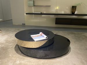 Modern Design Gold Black Tempered <strong>Glass</strong> Rotatable <strong>Coffee</strong> <strong>Table</strong> Home Living Room <strong>Table</strong> - Product Image 3