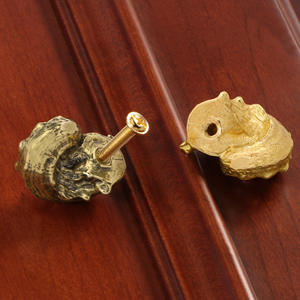 Manija de Puerta, Tirador de Gabinete y Gancho de Pared de Latón con Amonita Fósil Marina Antigua para Decoración del Hogar - Product Image 5