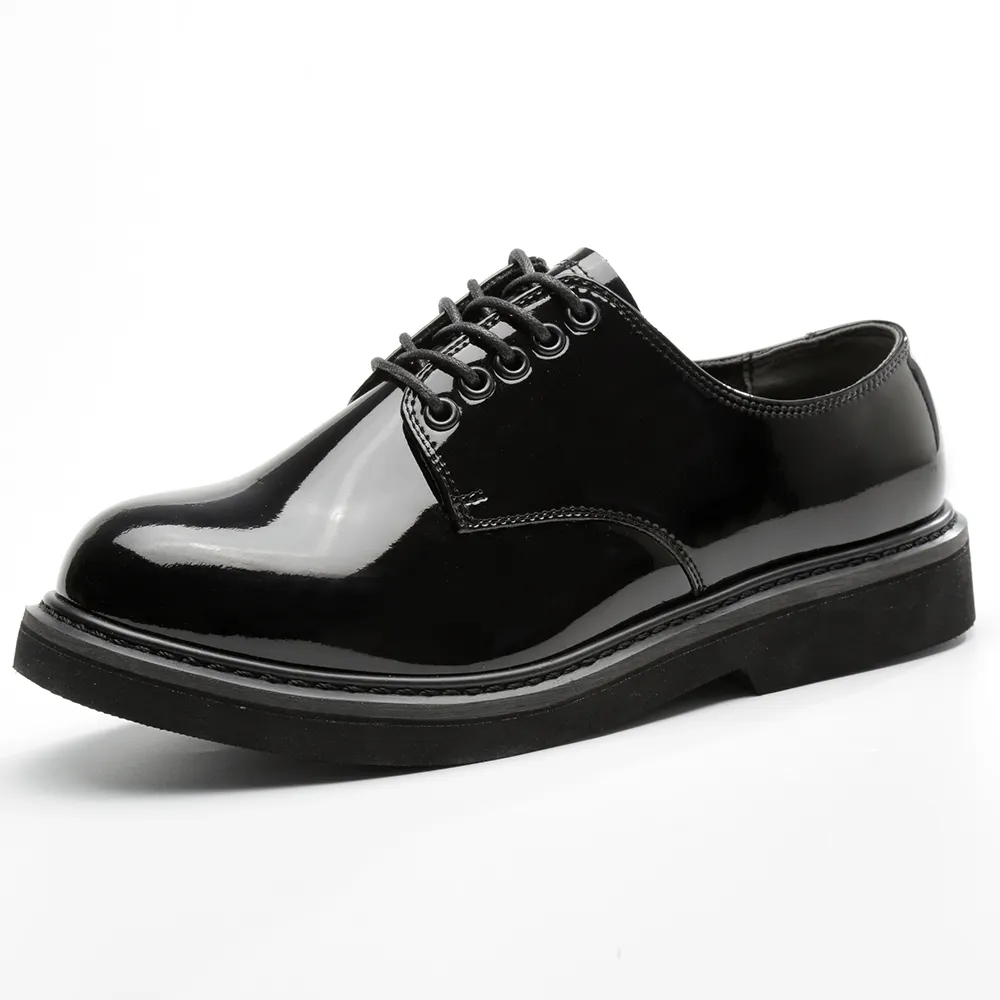 Anama-zapatos de cuero brillante Goodyear, calzado Oxford de 4 pulgadas, para personal de oficina