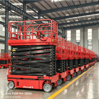 Plateforme de travail aérienne hydraulique CE ISO, plateforme élévatrice à ciseaux autopropulsée alimentée par batterie, plateforme de travail surélevée mobile, utilisation en entrepôt