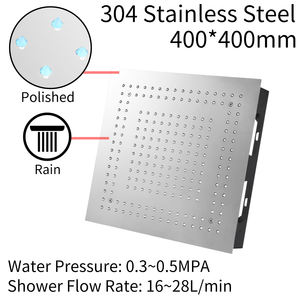 Pommeau de <span class=keywords><strong>douche</strong></span> carré avec lumière LED, salle de bain, luxe, pluie, poli, avec télécommande, 16 pouces - Product Image 5