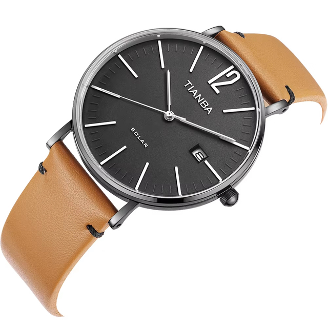 Wholesale Custom High Quality 3ATM 316L Stainless Steel Sapphire Glass 3ATM Simple Minimalist Solar Watch Unisex for Sale