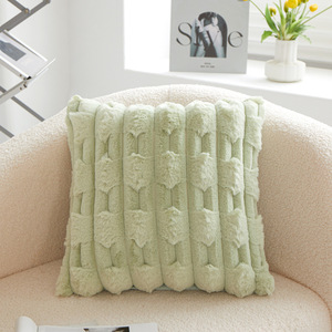 Taie d'oreiller rectangulaire européenne moderne en fausse fourrure 3D tissé uni carré décor à la maison Shaggy coussin jeter taie d'oreiller hôpitaux - Product Image 6