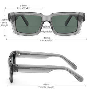 Lunettes de soleil polarisées UV400 vintage italiennes de haute qualité, monture carrée en acétate tendance Y2K pour femmes et hommes, idéales pour la conduite, les voyages et les fêtes - Product Image 4