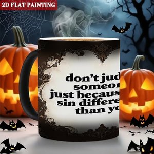 Magic Mug Frosted Black 11oz <b>Ceramic</b> Heat Activated Color Changing Office <b>Cup</b> - Product Image 6