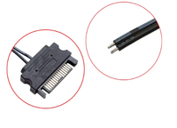 Cable SATA de 15 pines macho de 5V 12V, cable de alimentación para tira de luz de caja de ordenador de cobre estañado 22AWG, cable de alimentación para barra de luz
