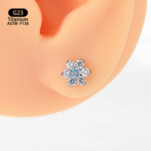 <b>Titanium</b> Flower <b>Stud</b> Earrings F136 Implant Grade For Everyday Wear - Product Image 1