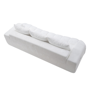 Sofá de Dos Plazas Moderno y Ecológico, Tapizado en Felpa, con Forma Cuadrada y Patas de Madera - Product Image 6