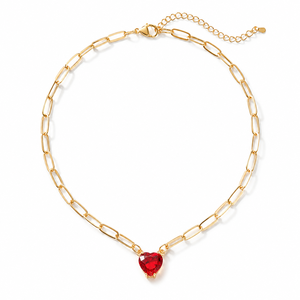 Collana con ciondolo a forma di cuore per donna, design semplice, collana da indossare tutti i giorni - Product Image 1