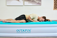 Lit d'air floqué en PVC pour 2 personnes OUTAFUN, matelas gonflable de camping, taille Queen, portable, pompe électrique intégrée, mobilier de maison