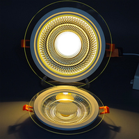 Lumen élevé 6w 9w 12w 18w 24w Cob aluminium Spot plafond vers le bas lampe ronde panneau de verre couverture encastré mince Led sans cadre panneau lumineux