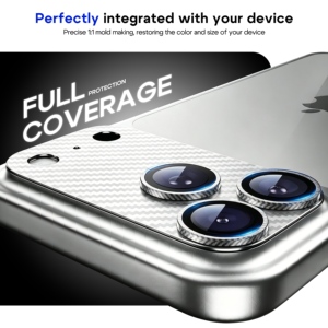 Phim bảo vệ có họa tiết sợi <span class=keywords><strong>carbon</strong></span> dành cho ống kính iPhone 17 Pro Max có thể phủ toàn bộ. - Product Image 3