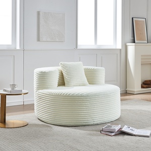 High Density of Compressed Flannel Fabric Upholstered Sleeper Chair Comfortable No-Assembly <b>Lounge</b> <b>Sofa</b> for Living Room Bedroom - Product Image 3