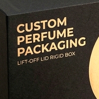 Boîte à parfum rigide noire de luxe sur mesure, deux pièces, avec couvercle amovible, pour présentation d'emballages de parfums personnalisés
