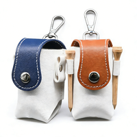Sac d'accessoires de golf élégant en similicuir, porte-tee compact pour la pratique sur le parcours de golf