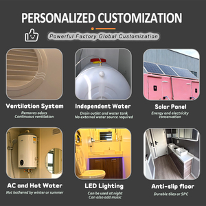 Bagno Mobile Prefabbricato in Acciaio, Doccia Ecologica, Toilette Portatile Resistente, Design Tropicale per Matrimoni e Hotel - Product Image 2