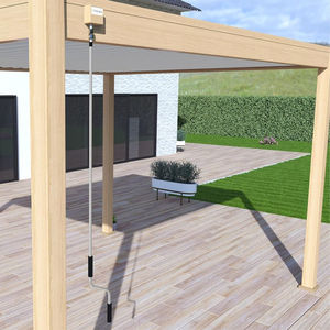 <span class=keywords><strong>Jarden</strong></span> JD3650 10 'x 13' tout aluminium bioclimatique moderne effet bois pergola à persiennes manuel gazebo extérieur rétractable réglable - Product Image 6