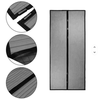 Moustiquaire de porte robuste avec tissu à grille diamantée, design 4 portes 2 côtés et modèle standard