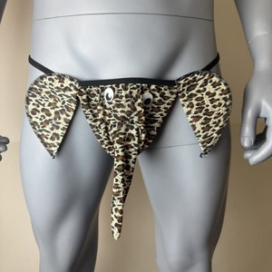 Sous-vêtements érotiques pour hommes Sexy, T-pants, <span class=keywords><strong>string</strong></span>, transparent, taille basse, en spandex/nylon, imprimé, logo à la taille - Product Image 3