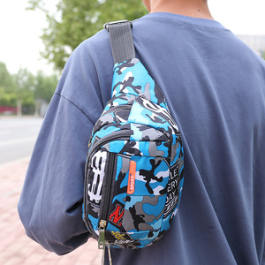 Nouvelle Sacoche Poitrine Homme Tendance Motif Camouflage Vert Lettres Sac Banane Sport Sac Bandoulière Voyage Printemps 2025 - Product Image 2