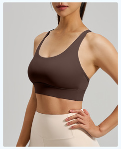 Sujetador Deportivo Ecológico con Espalda de Malla Simple y Tirantes Cruzados, de Alta Resistencia y Antichoque, para Yoga y Fitness para Mujer - Product Image 4