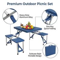 Ensemble de table et chaises de camping portables sur mesure OEM pour 4 personnes, idéal pour pique-nique, voyage et repas en extérieur, avec fabricant
