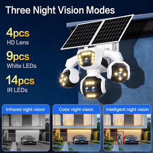 กล้องวงจรปิดรักษาความปลอดภัยแบบไร้สาย 20MP 5 เลนส์ พลังงานแสงอาทิตย์ ซูม 18 เท่า สำหรับใช้งานกลางแจ้ง นอกพื้นที่เชื่อมต่อระบบไฟฟ้า เหมาะสำหรับฟาร์ม ไซต์ก่อสร้าง ระบบตรวจสอบ CCTV ขายส่ง - Product Image 3