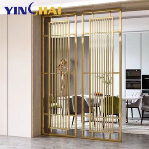 Factory Custom Stainless Steel Art Deco Panel <strong>Screens</strong> &amp; <strong>Room</strong> <strong>Dividers</strong> <strong>for</strong> Home Living <strong>Room</strong> Salon <strong>Divider</strong> Gold - Product Image 1