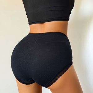 Mutande Modellanti a Vita Alta per <span class=keywords><strong>Donna</strong></span>, 95% <span class=keywords><strong>Cotone</strong></span> 5% Spandex, <span class=keywords><strong>Slip</strong></span> Contenitivi in Pizzo, Taglie Grandi, Multicolore - Product Image 6