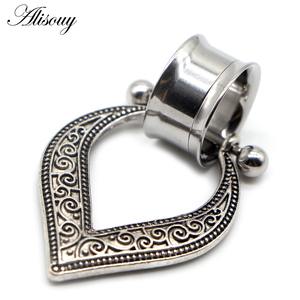 Tunnels d'<span class=keywords><strong>oreille</strong></span> en <span class=keywords><strong>acier</strong></span> <span class=keywords><strong>chirurgical</strong></span> de 2 pièces, bouchons de perçage, jauges de tunnel de chair, boucles d'oreilles, civière - Product Image 2
