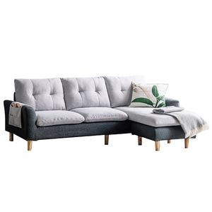 Conjunto de muebles seccionales en forma de l para sala de estar, tapizado de tela 2020 de espuma de alta densidad, tamaño pequeño, gris, baja - Product Image 6