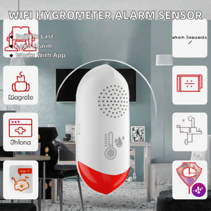 Hygromètre thermomètre intelligent Tuya WiFi, moniteur d'intérieur avec alerte sonore de 80 dB et alarme lumineuse, matériau ABS - Product Image 2