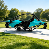 Nouveau modèle d'avion à aile rotative télécommandé monoplace bleu, à décollage vertical, alimenté par batterie, léger, en fibre de carbone
